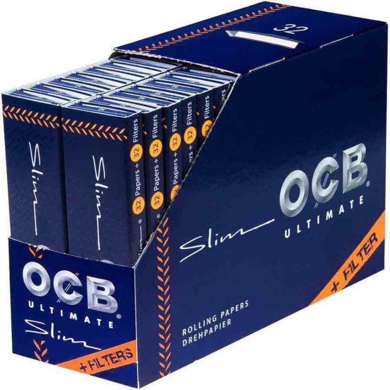 OCB Blue KS Slim+Tips PK32