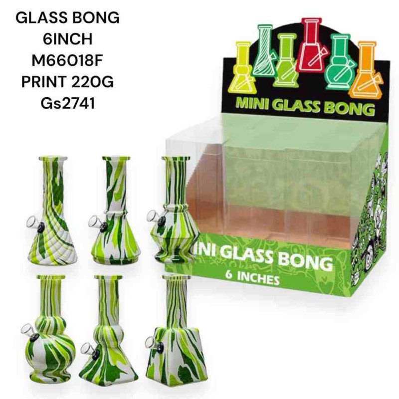 GS2741 - GLASS BONG 6INCH M66018F PRINT 220G