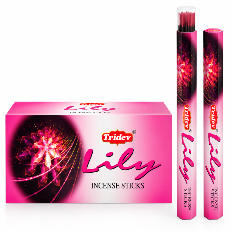 Tridev Incense Stick Lily Hexa Series pk6