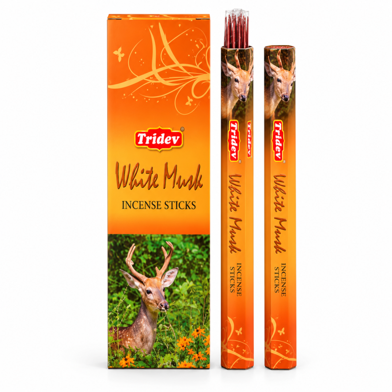 Tridev Incense Stick White Musk Hexa Series pk6