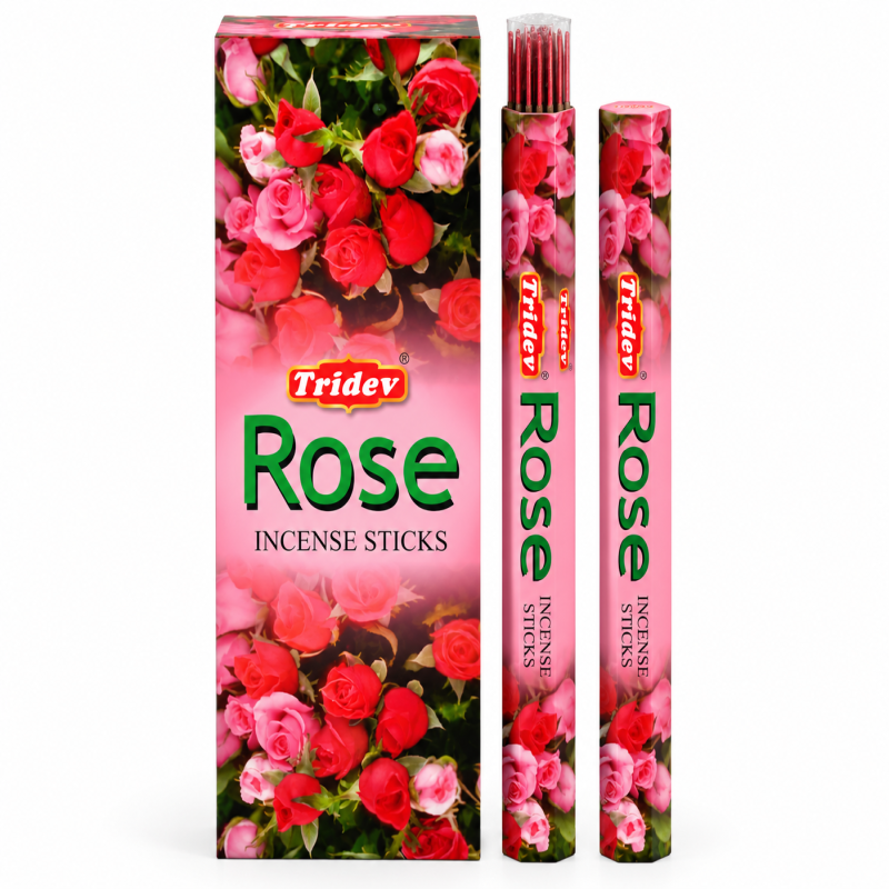Tridev Incense Stick Rose Hexa Series pk6