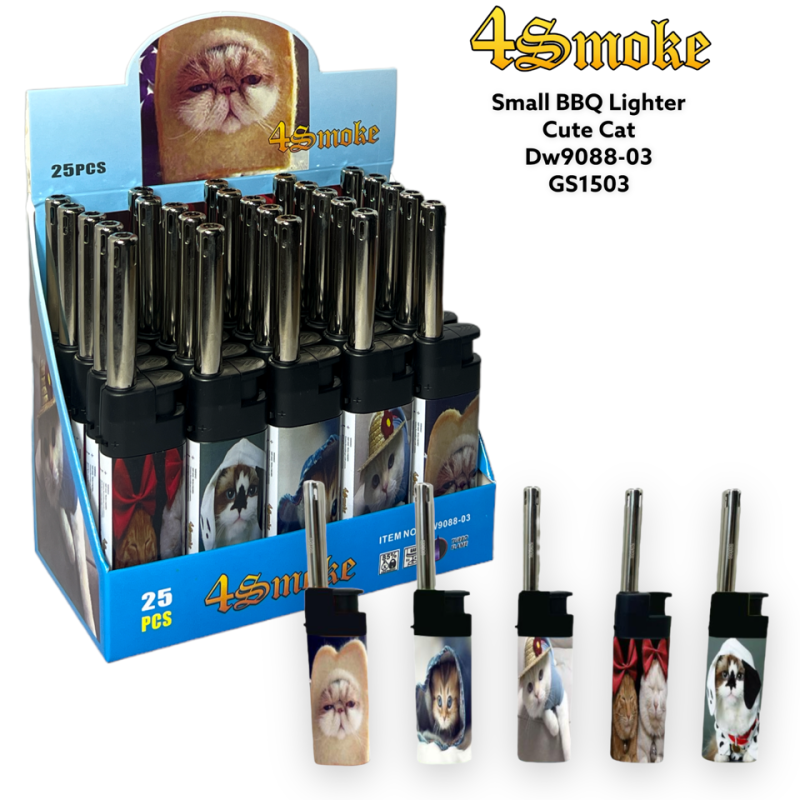 4 Smoke BBQ Lighter PK25 DW9088-03 CUTE CAT - GS1503