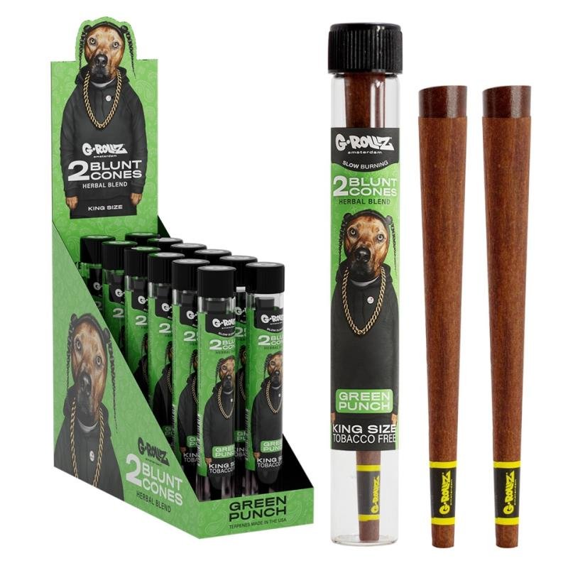 G-Rollz Herbal Blunt Cones PK12x2- Green Punch