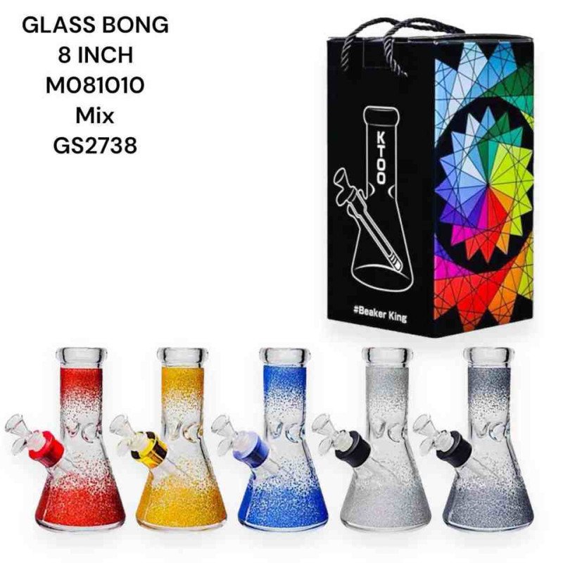 GS2738 - GLASS BONG 8 INCH M081010 Mix