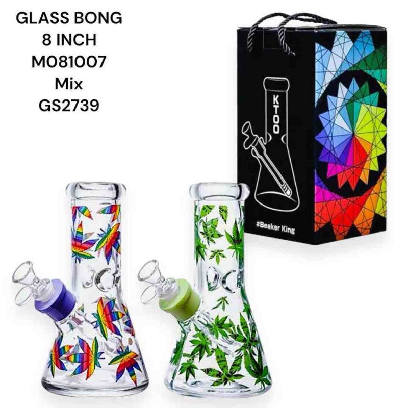 GS2739 - GLASS BONG 8 INCH M081007 Mix